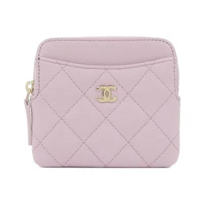 Pre-owned Chanel Grained Calfskin Wallet (bi-fold) () In Pink