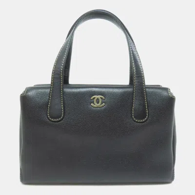Pre-owned Chanel Coco Mark Wild Stitch Tote Bag Grained Calfskin