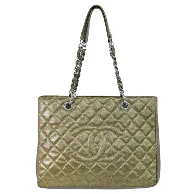 Pre-owned Chanel Grand Shopping Leather Tote Bag () In Gold
