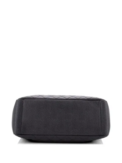Pre-owned Chanel Grand Shopping Quilted Caviar Tote Bag In Black