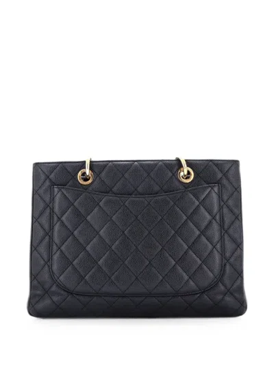 Pre-owned Chanel Grand Shopping Quilted Caviar Tote Bag In Black