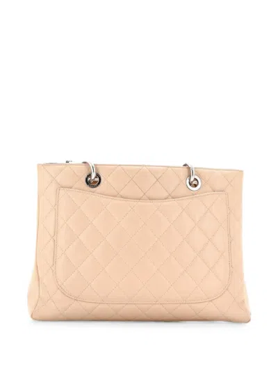 Pre-owned Chanel Grand Shopping Quilted Caviar Tote Bag In Neutrals