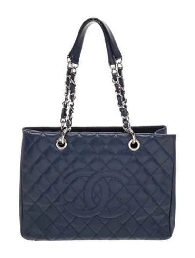 Pre-owned Chanel Grand Shopping Tote In Blue