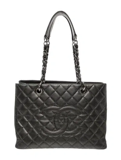 Pre-owned Chanel Grand Shopping Tote In Gray