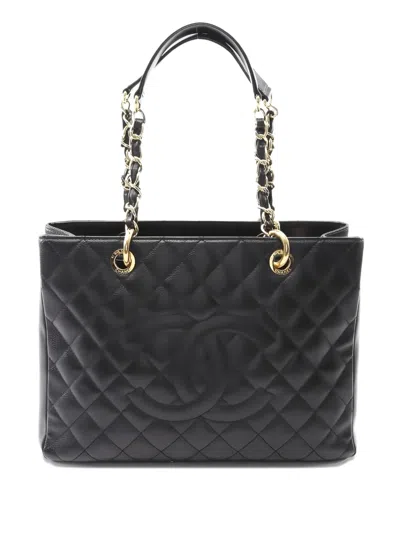 Pre-owned Chanel Grand Shopping Tote Handbag In Black
