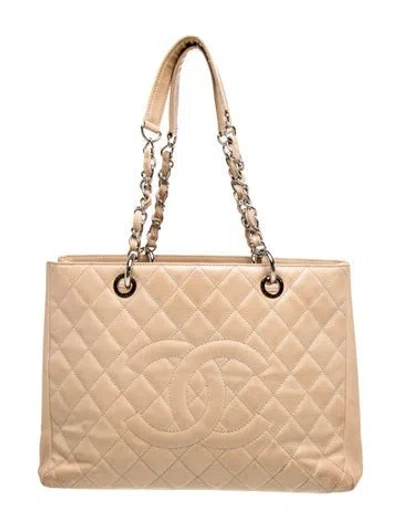 Pre-owned Chanel Grand Shopping Tote In Neutrals