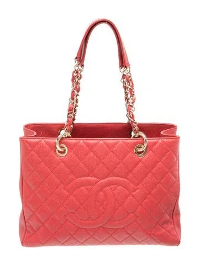 Pre-owned Chanel Grand Shopping Tote In Red