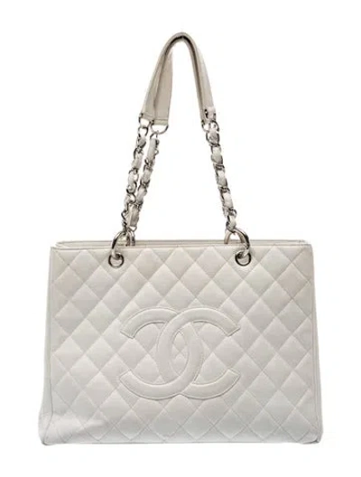 Pre-owned Chanel Grand Shopping Tote In White