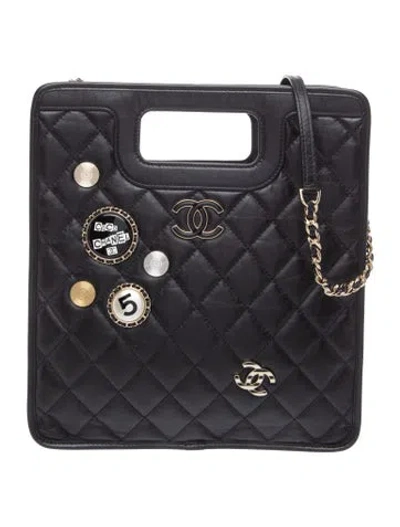 Pre-owned Chanel Graphic Catch Tote In Black
