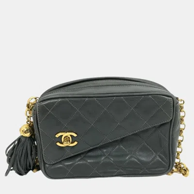 Pre-owned Chanel Gray Based Cc Mark Single Chain Shoulder Bag In Grey