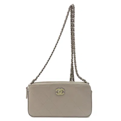 Pre-owned Chanel Gray Leather Shoulder Bag ()