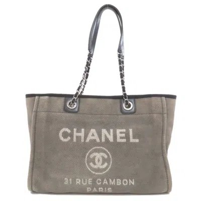 Pre-owned Chanel Gray Leather Tote Bag ()
