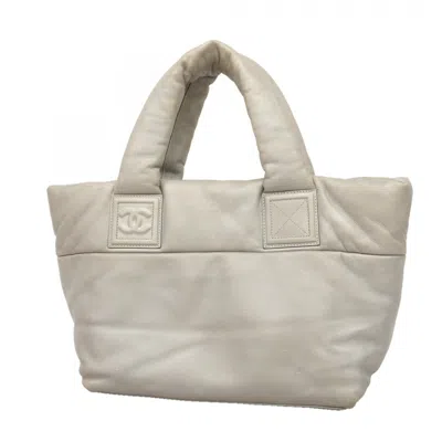 Pre-owned Chanel Gray Leather Tote Bag ()