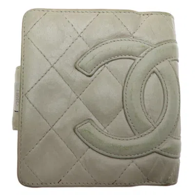 Pre-owned Chanel Gray Leather Wallet (bi-fold) ()