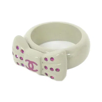 Pre-owned Chanel Gray Pink Band Ring () In Multi