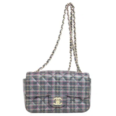 Pre-owned Chanel Gray Pink Leather Shoulder Bag () In Gray, Pink