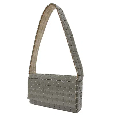 Pre-owned Chanel Gray Plastic Canvas Leather Shoulder Bag ()