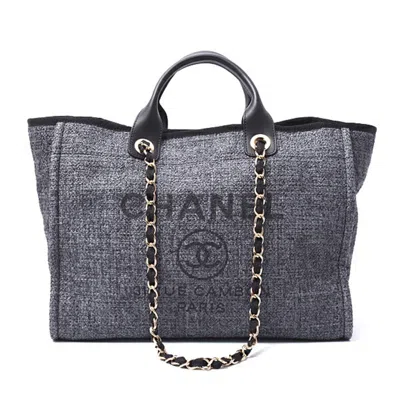 Pre-owned Chanel Gray Raffia Tote Bag ()