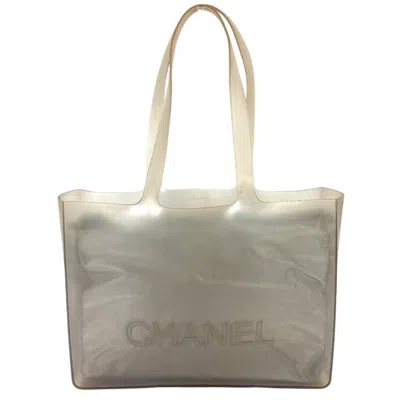 Pre-owned Chanel Gray Rubber Vinyl Beach Bag Shoulder Bag Tote Bag ()