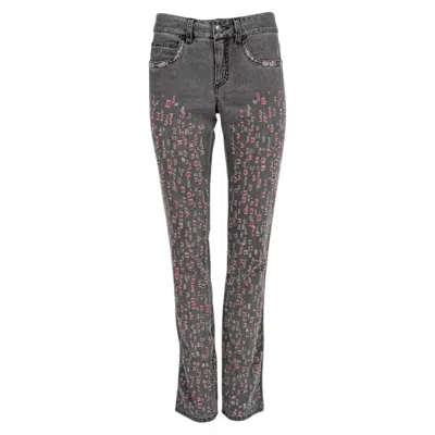 Pre-owned Chanel Gray Skinny Fit Jeans Sz.36