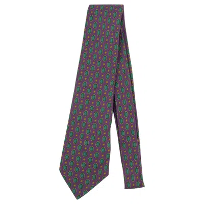 Pre-owned Chanel Green And Purple Silk Tie