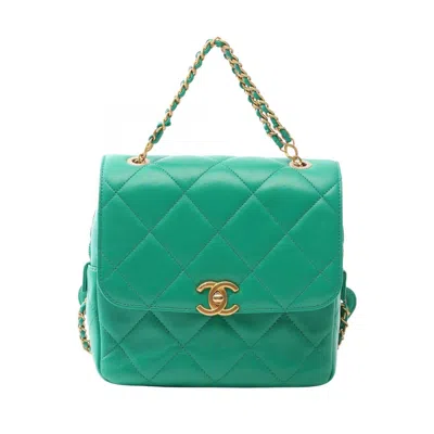 Pre-owned Chanel Green Leather Backpack ()