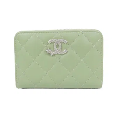 Pre-owned Chanel Green Leather Coin Purse/coin Case ()