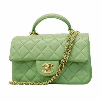 Pre-owned Chanel Green Leather Shoulder Bag ()