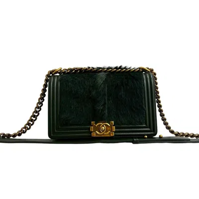 Pre-owned Chanel Green Leather Shoulder Bag ()