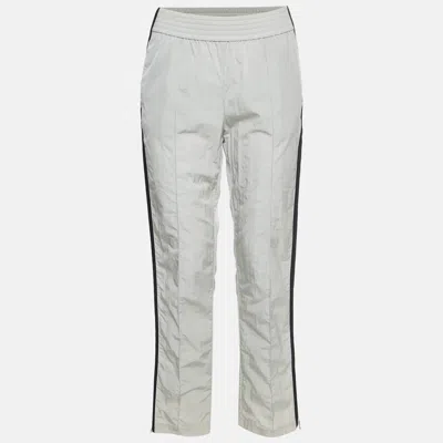 Pre-owned Chanel Green Nylon Regular Fit Pants S