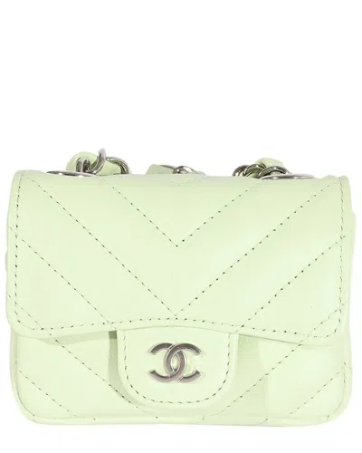 Pre-owned Chanel Green Quilted Goatskin Flap Belt Bag (authentic Pre-loved)