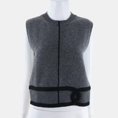Pre-owned Chanel Grey Cashmere Camio One Size In Black