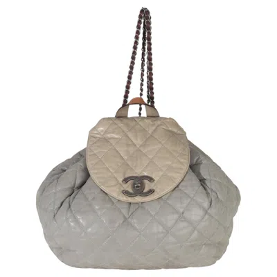 Pre-owned Chanel Grey Quilted Calfskin In The Mix Backpack In Gray
