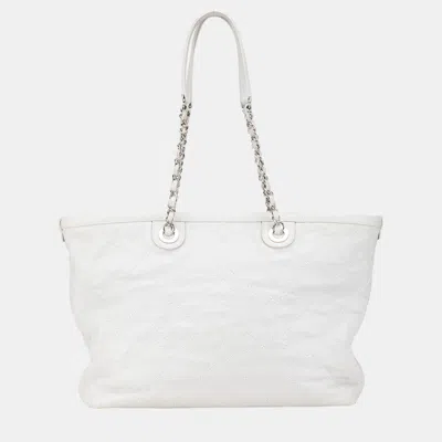 Pre-owned Chanel Grey Small Quilted Caviar Daily Shopping Tote