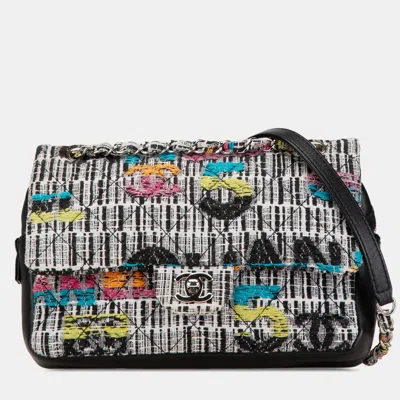 Pre-owned Chanel Grey Tweed Easy Fantasy Flap In Gray