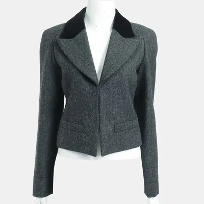 Pre-owned Chanel Grey Wool Jacket Size S In Gray