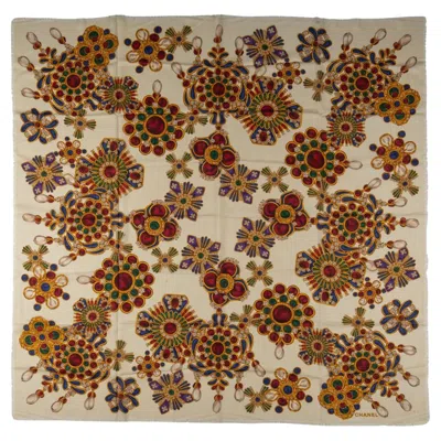 Pre-owned Chanel Gripoix Jewellery Wool Shawl In Brown