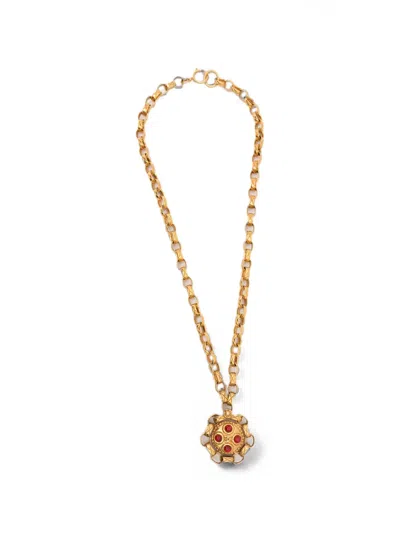 Pre-owned Chanel Gripoix-pendant Necklace In Gold