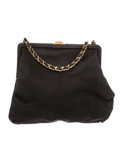 Pre-owned Chanel Grosgrain Frame Bag In Black