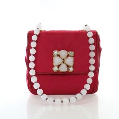 Pre-owned Chanel Grosgrain Gripoix In Pink