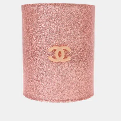Pre-owned Chanel Hair Clip Hairpin Barrette Silver Pink