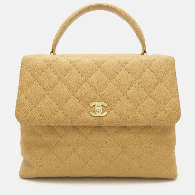 Pre-owned Chanel Handbag Caviar Skin Camel