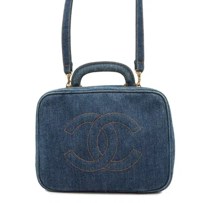 Pre-owned Chanel Handbag Vanity Bag () In Blue