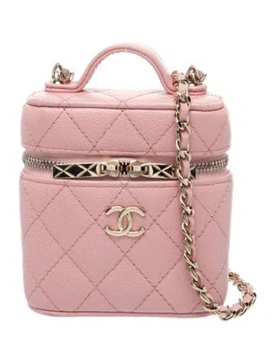 Pre-owned Chanel Handle With Care Vanity Case In Pink