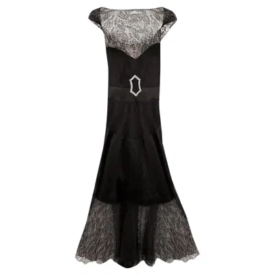 Pre-owned Chanel Haute Couture Lace Gown 1940s In Black