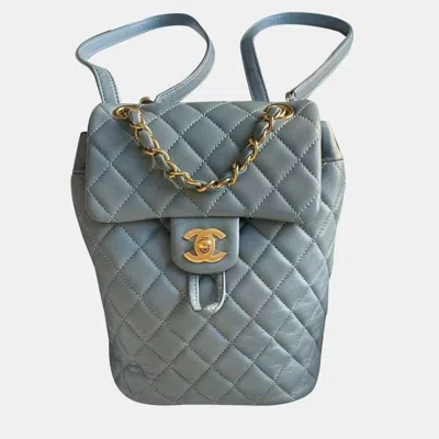 Pre-owned Chanel Haze Blue Mini Backpack