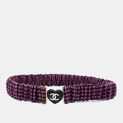 Pre-owned Chanel Heart Banding Belt In Black