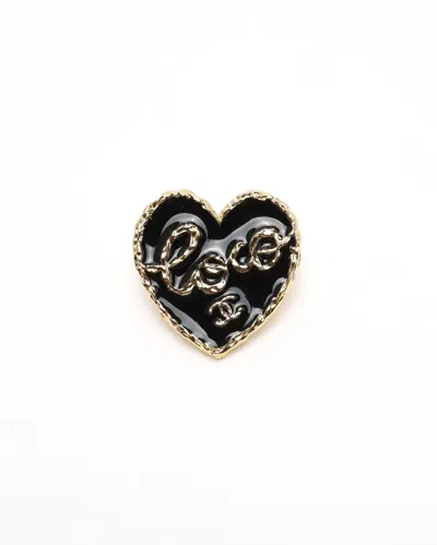 Pre-owned Chanel Heart Pin Brooch In Multi