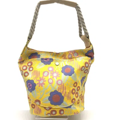 Pre-owned Chanel High Summer Yellow Canvas Leather Tote Bag ()