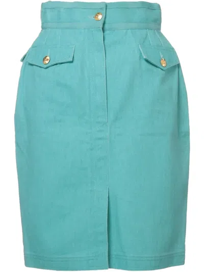 Pre-owned Chanel High-waist Mini Skirt In Green